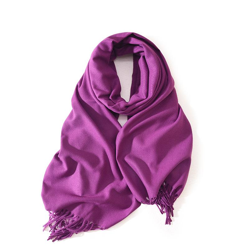 Red Scarf Women's Winter Cashmere Solid Color Scarf Shawl High-grade Warm Korean Style Tassel Scarf Men's All-match Scarf