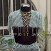Silver Valkyrie Chainmail Armor Set for Women  Edgy Festival Outfit, Cosplay Costume,  Body Armor, Statement Top And Skirt