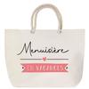 Beach Bag - PLANETEE - Rope Handle Carpenter On Vacation - Cotton - Beige - Large Bag