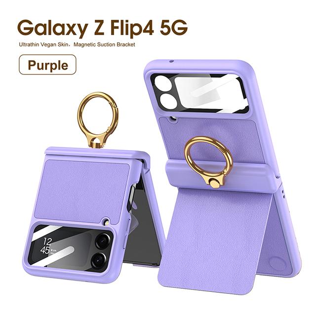 Ultra -Thin Skin Feel Cover For Samsung Galaxy Z Flip 4 5g Magnetic Suction Bracket Hinge Full Package Shell Film Integrade Funda