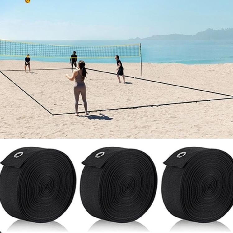 Outdoor Volleyball Boundaries Line with Ground Nails Volleyball Courts Webbing Marker for Sand Outdoor Grass Backyard