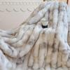 OEING Nordic Style Faux Rabbit Velvet Blanket