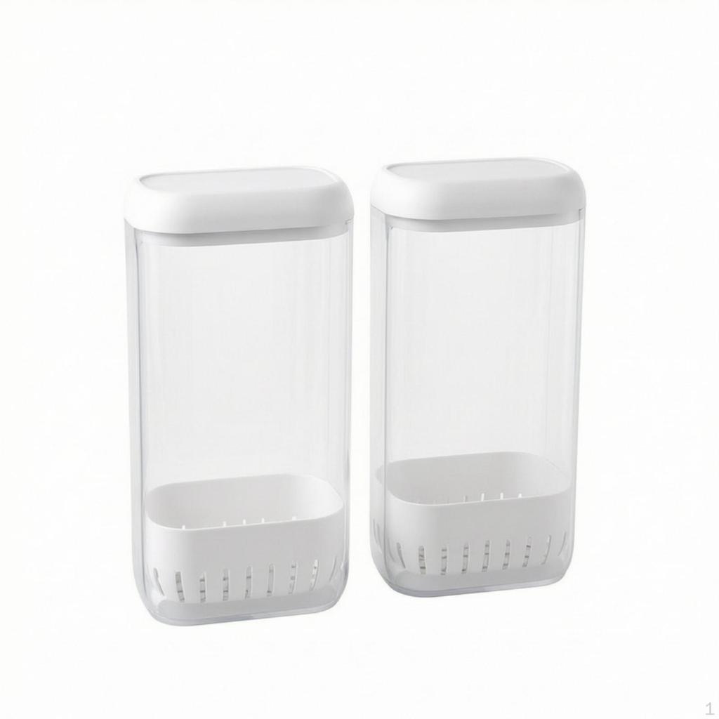 2 Pieces Fresh Herb Keeper Refrigerator Produce Saver with Lid Upright