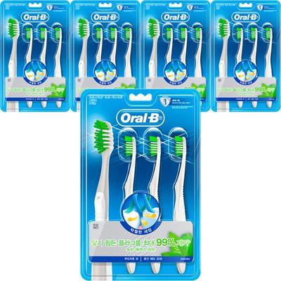 Zubní kartáček Oral-B Cross Action Green Tea s 35 štětinami, 3 balení, 5 kusů
