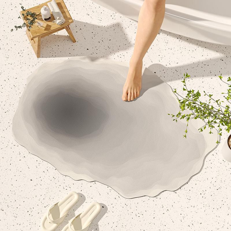 Vormige Diatomeeënaarde Gevulde Badkamer Toilet Vloermat Absorberend Sneldrogend Handig Badkamer Entree Tapijt Antislip Voetmat 40 * 60cm gray