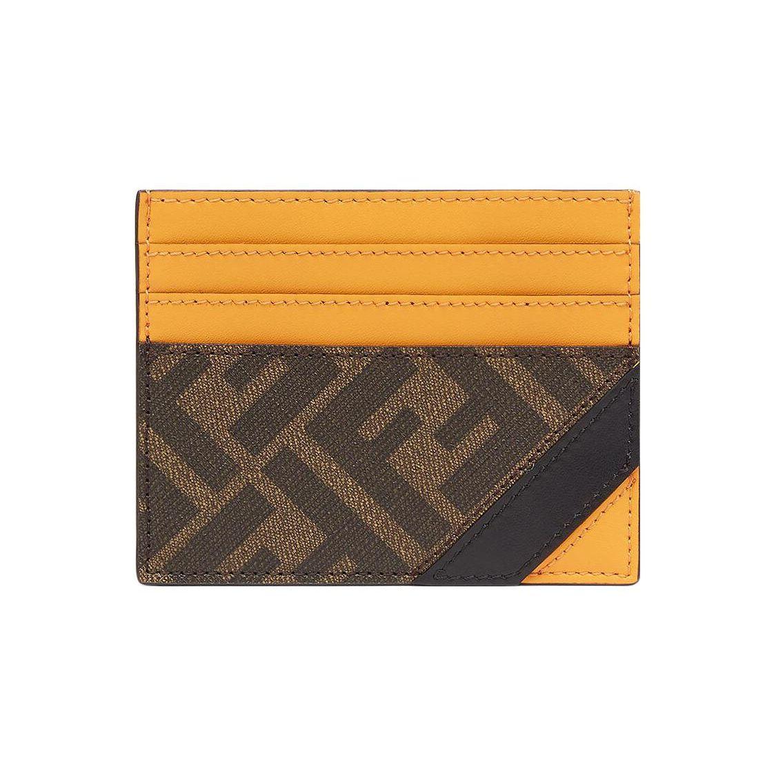 

Fendi Color Block Design Six Slot Fabric And Leather Card Holder Men Card Holder Brown Yellow 7M0164-A9XS-F1KJS Box(Basic Set+Box)