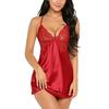Women's Fashion Sexy Lingerie Sheer Scalloped Satin Chemise Slip Sleepwear Silk Lace Robe Dress Babydoll Nightwear