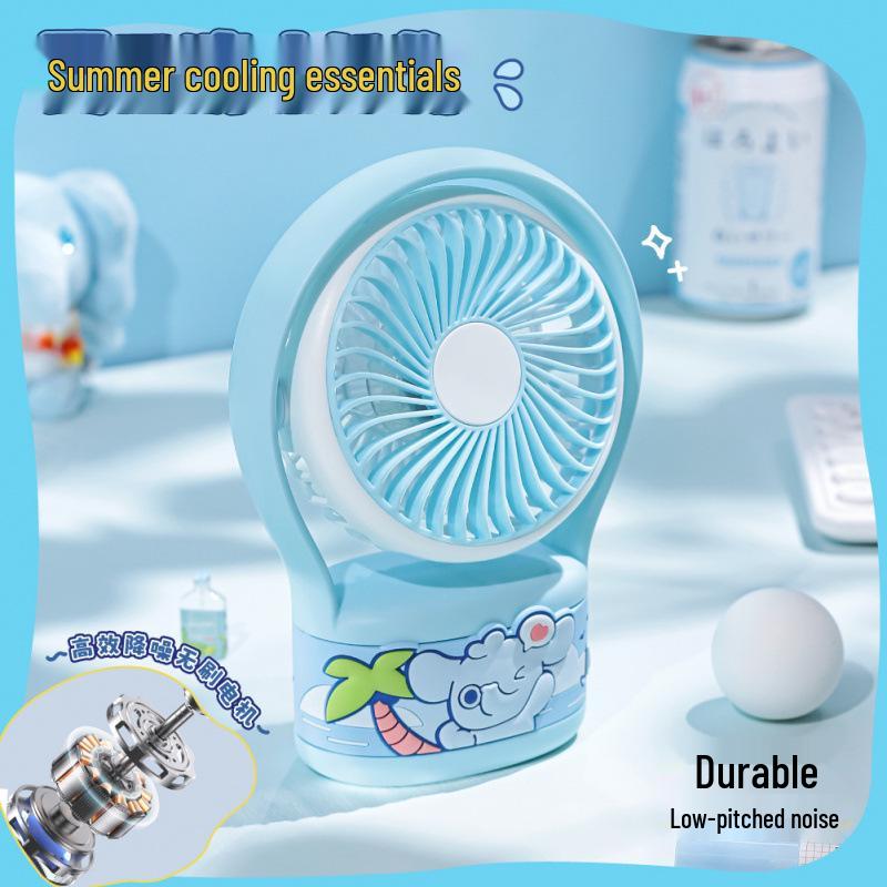 USB Rechargeable Cute Cartoon Desktop Fan: Quiet, Powerful Wind for Dorms, Offices & More