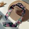 Flower Field Oil Painting Scarf Cotton Extended Long Ribbon Neckerchief Scarf Headband  Women