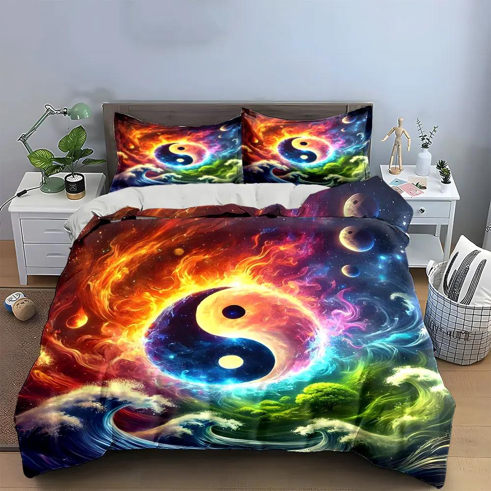 "Yin Yang Elements Decor Set" Soft Comfortable Duvet Cover Bedding Set Included 1*Duvet Cover & 2*Pillowcases gift
