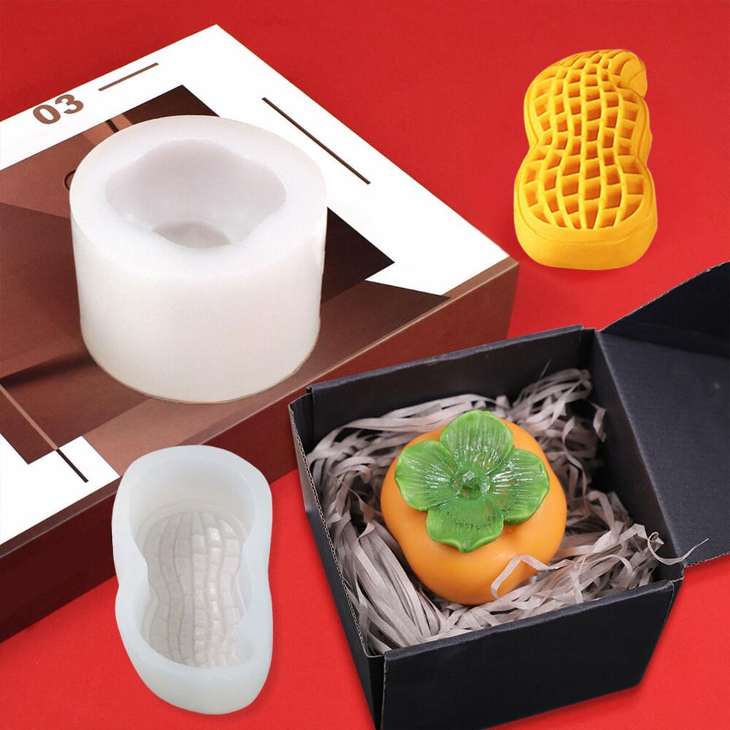 Persimmon/Peanut Silicone Molds Making Mousses Cake Molds Decorating Baking Tool for Making Chocolate Fondant Dessert