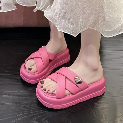 Mokassins mit dicker Sohle Damen Outdoor Cross Weiche Sohle Strandschuhe Lässige Sandalen Hausschuhe