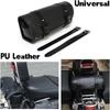 PU Leather Fork Bag Saddlebag Adjustable Straps Roll Pouch Bag  Motorcycle Accessories