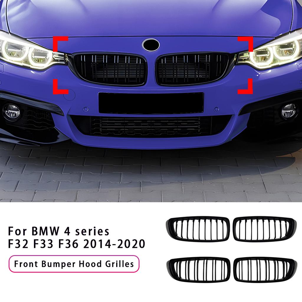 Car Front Bumper Hood Grilles Single And Double Line Style Upper Racing Grills Accessory For BMW 4 series F32 F33 F36 2014-2020