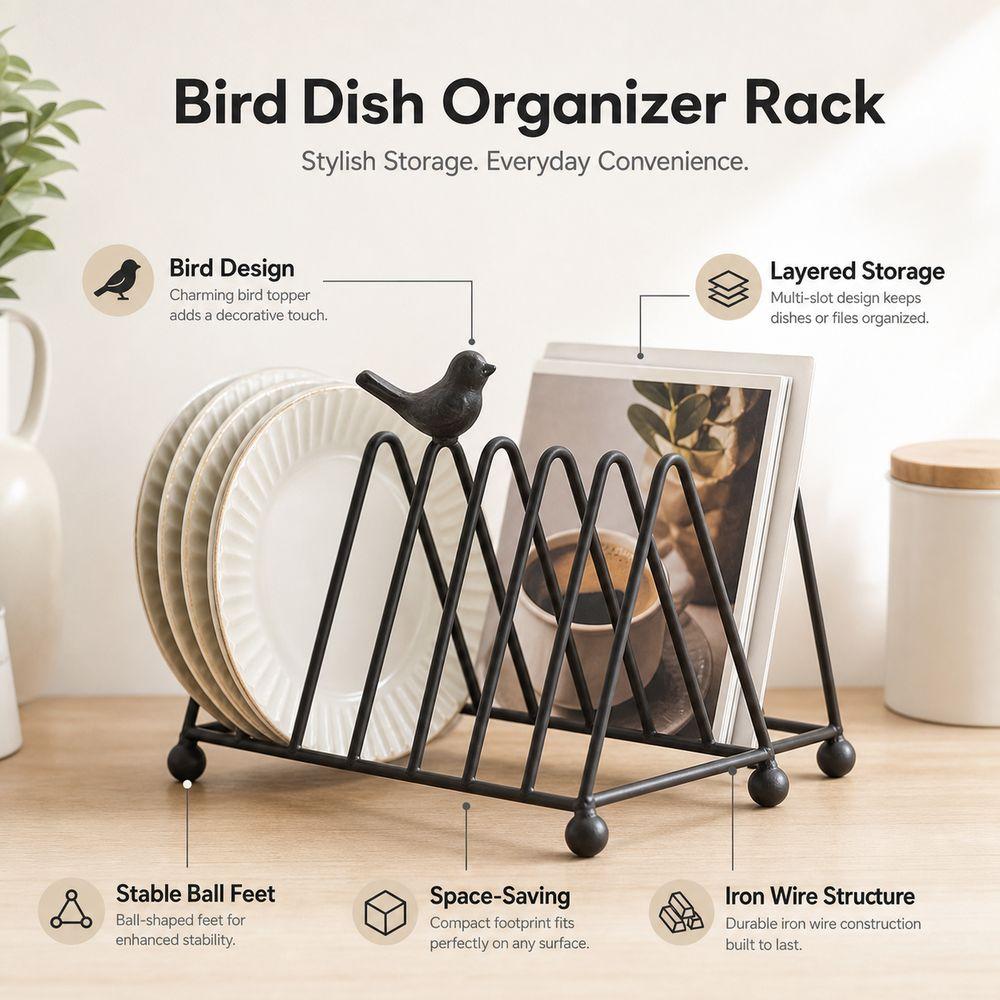 Wire Construction Plate Rack Layered Shelf Storage New Pot Lid Rack  Desk Organizer
