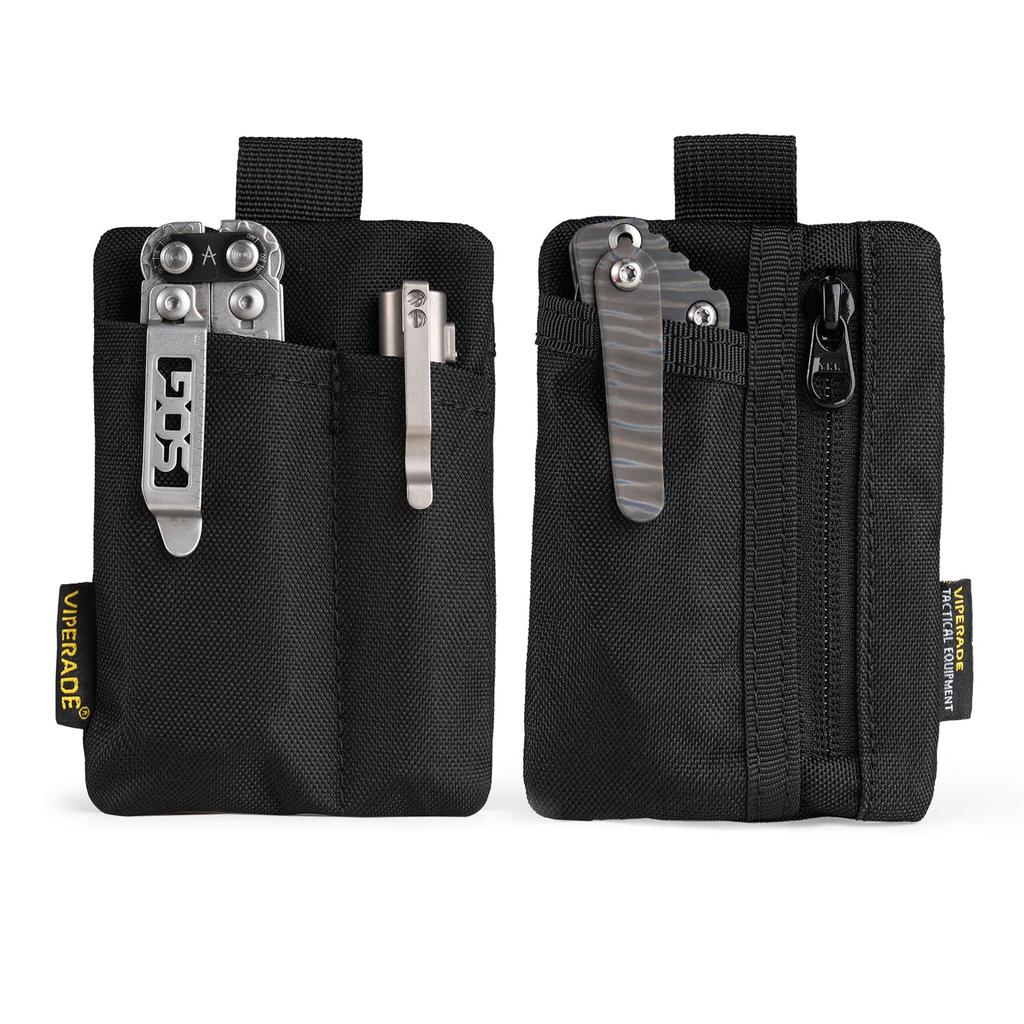 VIPERADE VE29 EDC Pocket Organizer with 3 EDC Pocket EDC Pocket Pouch with Zipper Pocket for EDC Everyday Carry EDC Pocket Organizer Pouch, Slots,