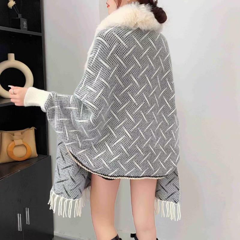 Neue Strickjacke mit Pullover, Strickjacke, Umhang, Herbst- und Winter-Schal, Top für Damen