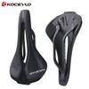 Ultra Lightweight Carbon Rail Bicycle Saddle Road Mountain Bikes Comfortable Hollow Design Leather Top