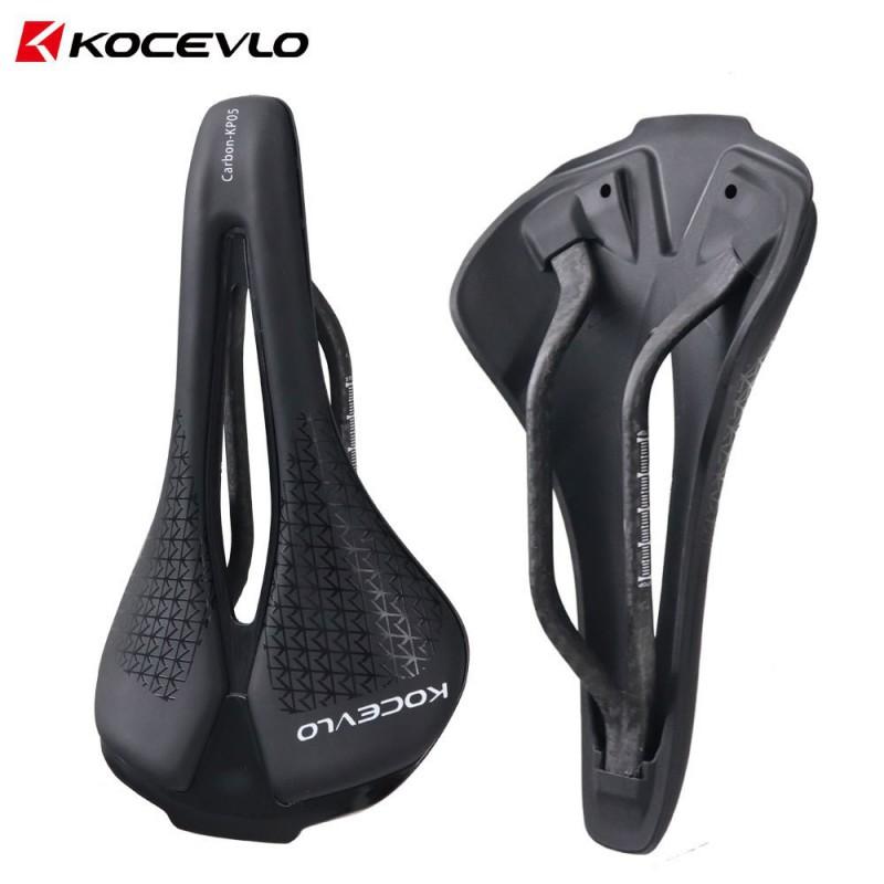 Ultra Lightweight Carbon Rail Bicycle Saddle Road Mountain Bikes Comfortable Hollow Design Leather Top