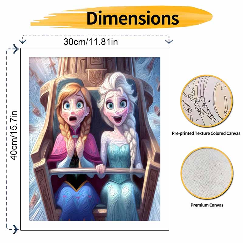 Disney Frozen Anna Elsa DIY Painting Kit Classic Style Home Decor Craft Gift Idea Art Paint Set Wall Hanging Canvas Painting Wall Art