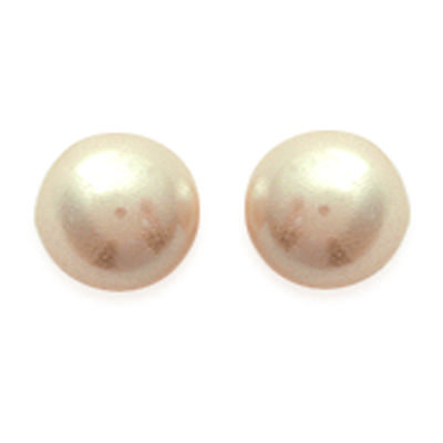 [E4763] - Ivory 'Pearl' Silver Earrings - 8 Mm