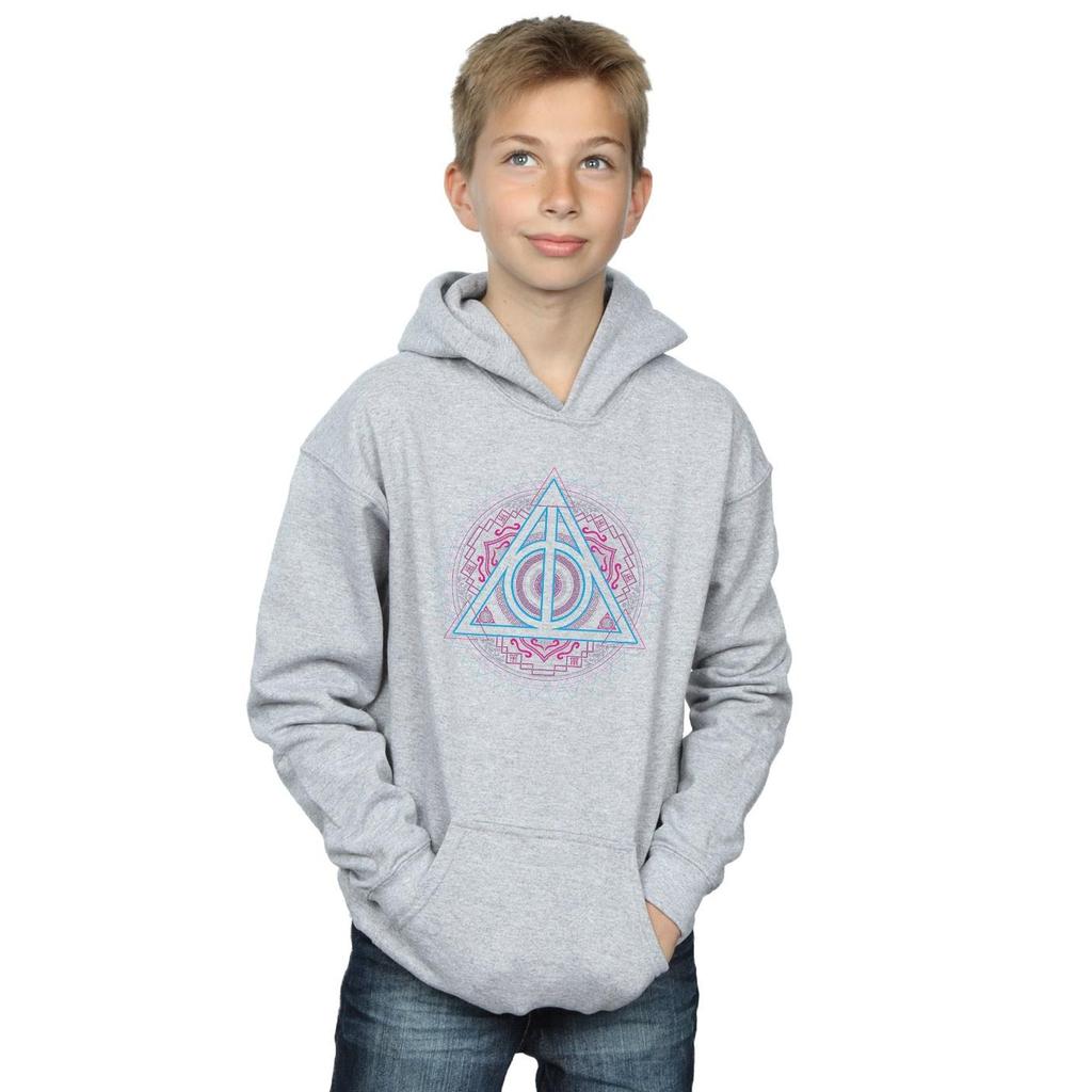 HARRY POTTER Boys Neon Deathly Hallows Hoodie