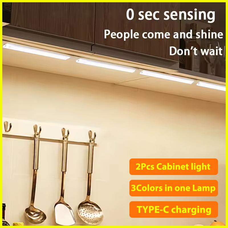 2Pie Motion Sensor Wireless LED Night Light TypeC Rechargeable Cabinet Wardrobe Lamp for Kitchen Staircase Bedroom Lighting