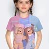 Children Top T-Shirt for Girls Short Sleeve Children T-Shirt Cartoon Print Pink Children's Clothing Kawaii Girls Summer Clothes