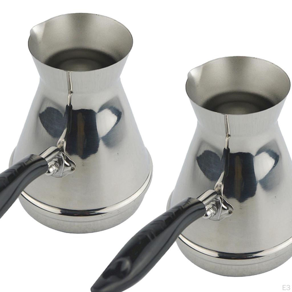 Milk Warmer Small Butter Melting Pot with Spout, Stainless Steel Turkish Coffee Pot, Espresso