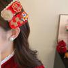 Hanfu Chinese Yuanbao Horse Hairpin Hair Clip New Year Red Hairpin  Decorations
