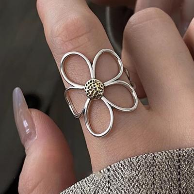 Ringe für Frauen Paar minimalistischen handgemachten einfachen großen Blumenring Party Schmuck Geschenk