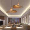 A84E-Bamboo Hanging Lamp Light Rattan Cord, Hemp Rope Plug In Ceiling Light Fixture, Basket Lamp Shade