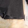 High Waist Gray Woolen A-line Shorts for Women - Autumn/Winter Slimming Bootcut Style