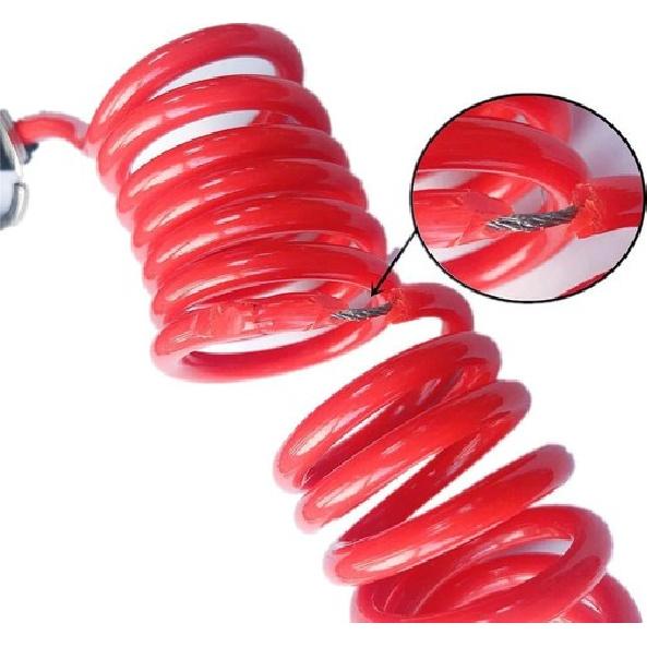 Breakaway Trailer Cable - Heavy Duty Steel Wire Coiled Safety Cables Strap for 2