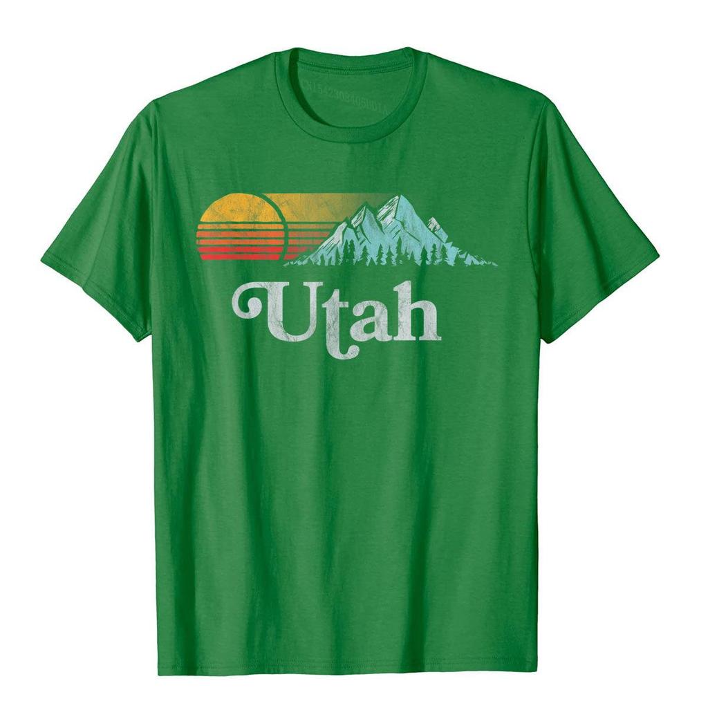 Utah Vintage Mountain Sunset Eighties Retro Graphic TShirt Special Cartoon T Shirt Cotton T Shirt For Unisex Japan Style