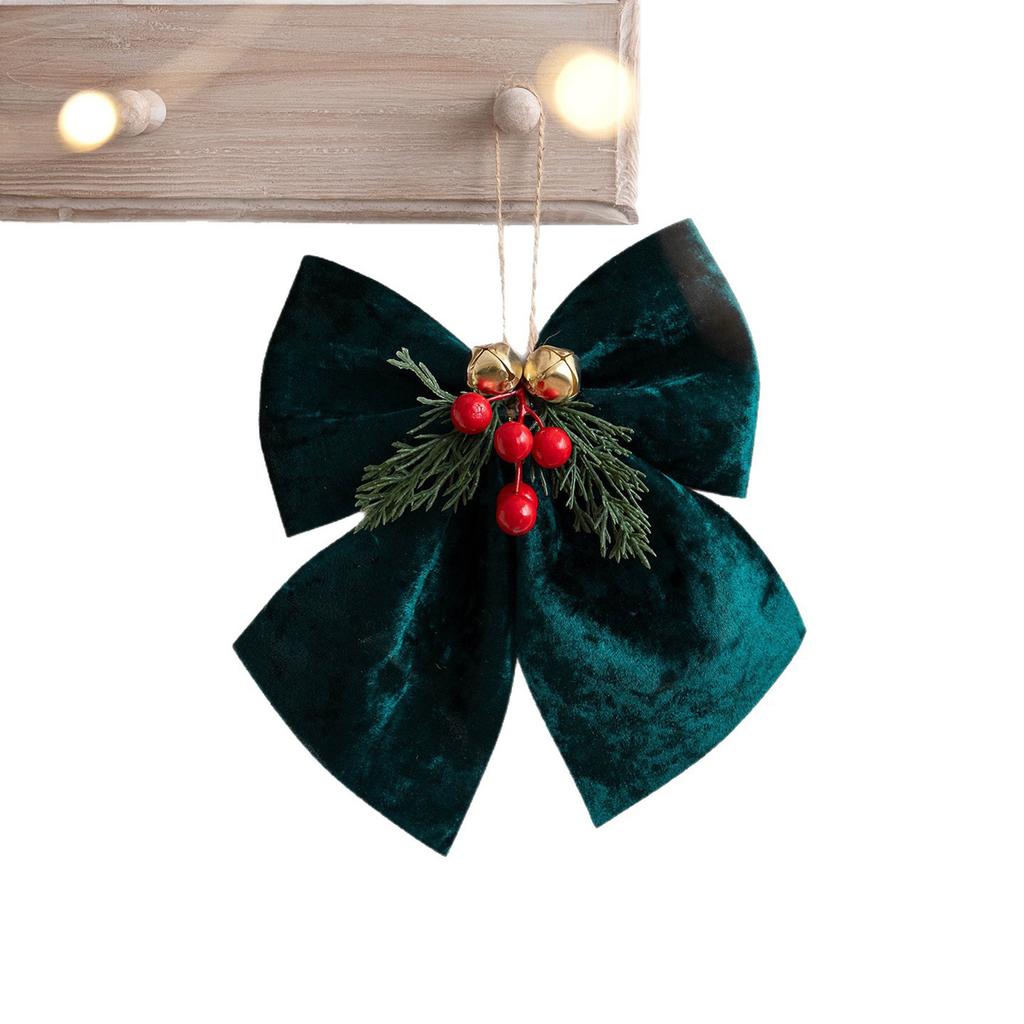 Christmas Tree Fabric Bows Decoration Durable Handcrafted Cloth Christmas Bows Ornament for Year Use