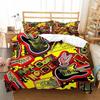 Graffiti Duvet Cover Set Cute Hip Hop Style Polyester Comforter Cover with Pillowcase Queen Full Size for Kid Teen Bedding Set