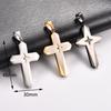 Stylish Stainless Steel Double Cross Pendant Necklace for Women Men Religious Faith Prayer Charms Chain Metal Jewelry Accessory