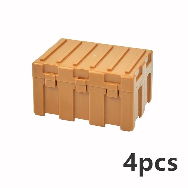 MOC Bricks Military Container Boxes Building Block Mini Figure Accessories Army Scene WW2 DIY Military Container Bricks