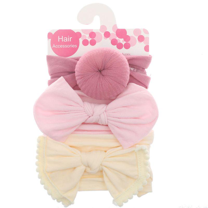 3pcs/Set Nylon Headband Bow Headbands For Kids Girls Turban Hairband Children Cotton Headband