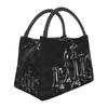 Black King Chess The Chessboard Insulated Lunch Bag for Women Picnic Storage Food Boxes Container Cooler Thermal Lunch Box Tote