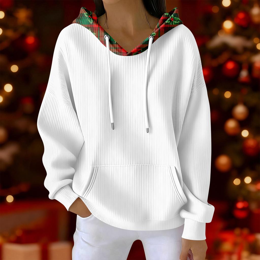 Women's Fashion Casual Christmas Print Pullover Long-Sleeve Sweatshirt
