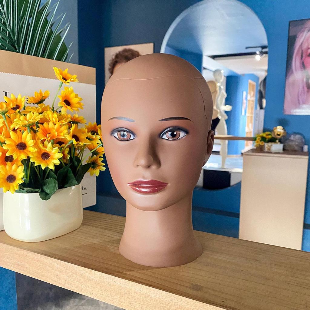 Female Mannequin Head Display Stand Bald Multipurpose Dummy Model Headphones Rack for Sunglasses