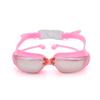 Adult wide-view swimming goggles, high-definition, waterproof, anti-fog, electroplated silicone swim goggles with integrated earplugs