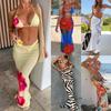 2025 European & American Bikini Three-Piece Set: Sexy Long Cover-up Print Swimsuit for Women