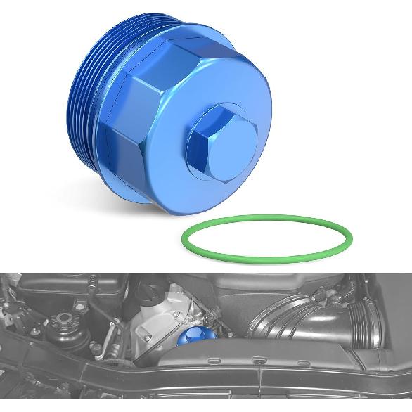 

Bevinsee Oil Filtrar Housing Cap Cover 11427838009 Compatible with M3 E90 E92 E93 2007-2013 S65 V8 Engine, Aluminum Oil Filtrar Housing Cover, синій