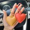 Love Heart Keychain PU Leather Bag Pendant Trendy PU Leather Hanger  Women