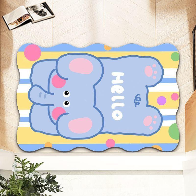 

Дофаминовый коврик для ванной из диатомовой грязи, мягкий коврик для пола, мультяшный милый коврик с животными, туалетный коврик, нескользящий впитывающий коврик для ног 40X60cm 15.7X23.6in