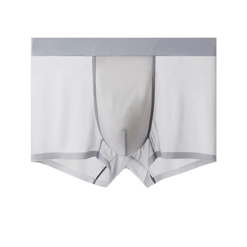 WTEMPO Mens Sexy Underwear Ice Silk Boxers Shorts Super Thin Transparent Low-rise Breathable Men Panties