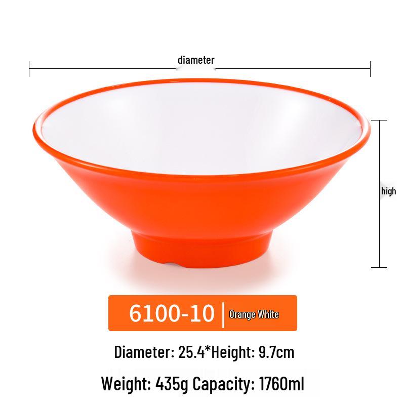 Große Melamin-Ramen-Schüssel für Nudelläden - Konische Luosifen, Mala Tang, Suppen- & Reispudding-Schüssel